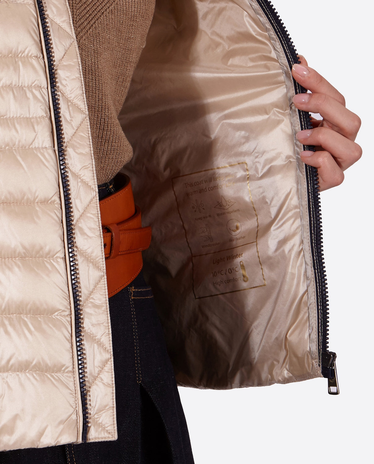 Women's short down jacket HALLEY Champagne-Jacket-Henry Arroway-XS-Champagne-Urbanheer