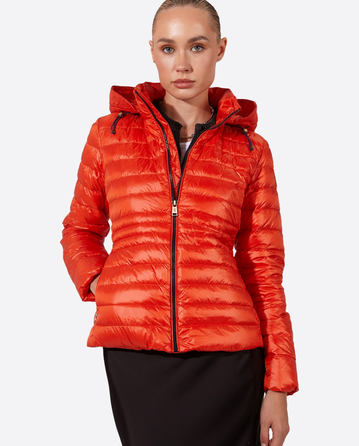 Women's short down jacket HALLEY Orange-Jacket-Henry Arroway-XS-Orange-Urbanheer