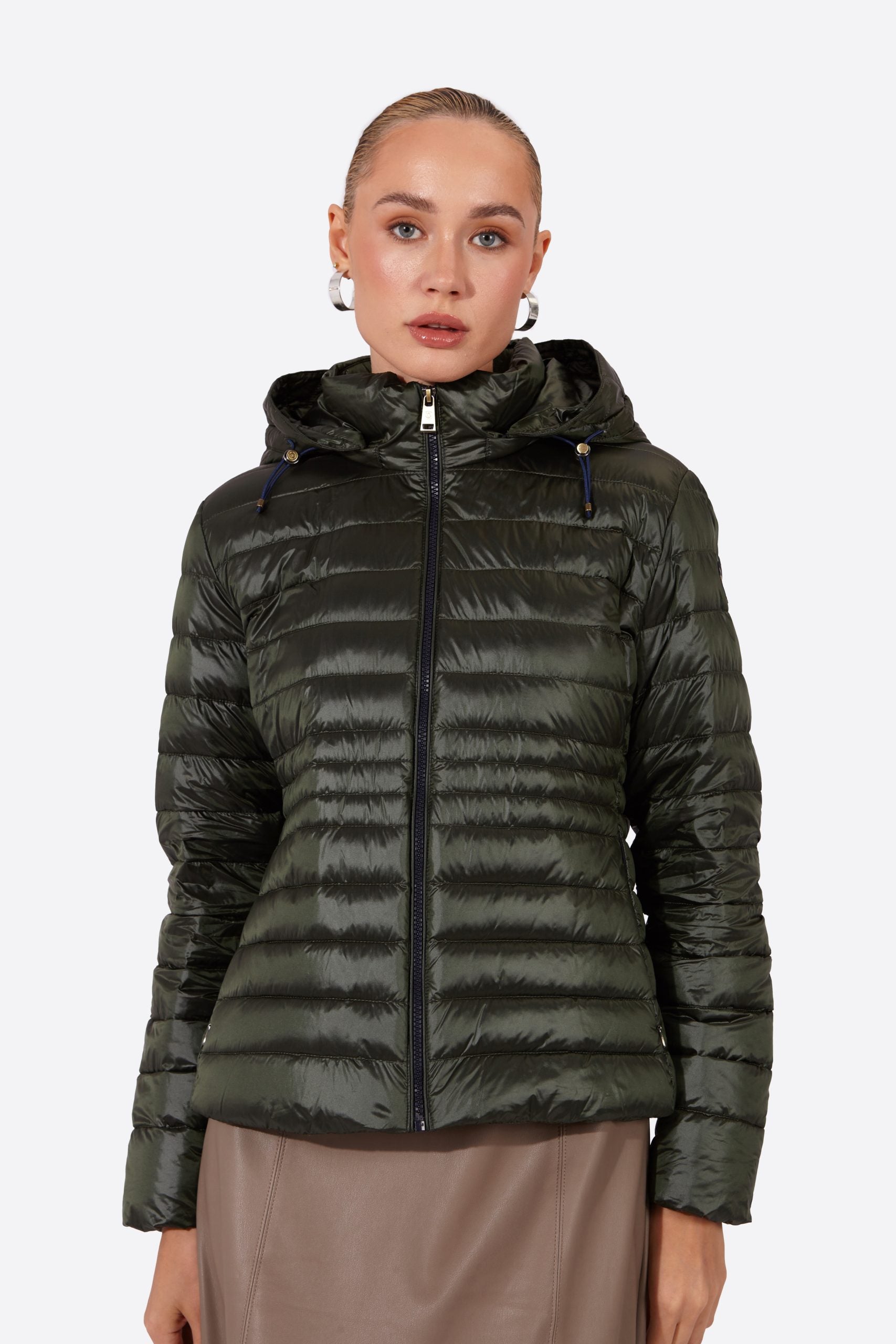 Women's short down jacket HALLEY ROYAL GREEN-Jacket-Henry Arroway-XS-ROYAL GREEN-Urbanheer