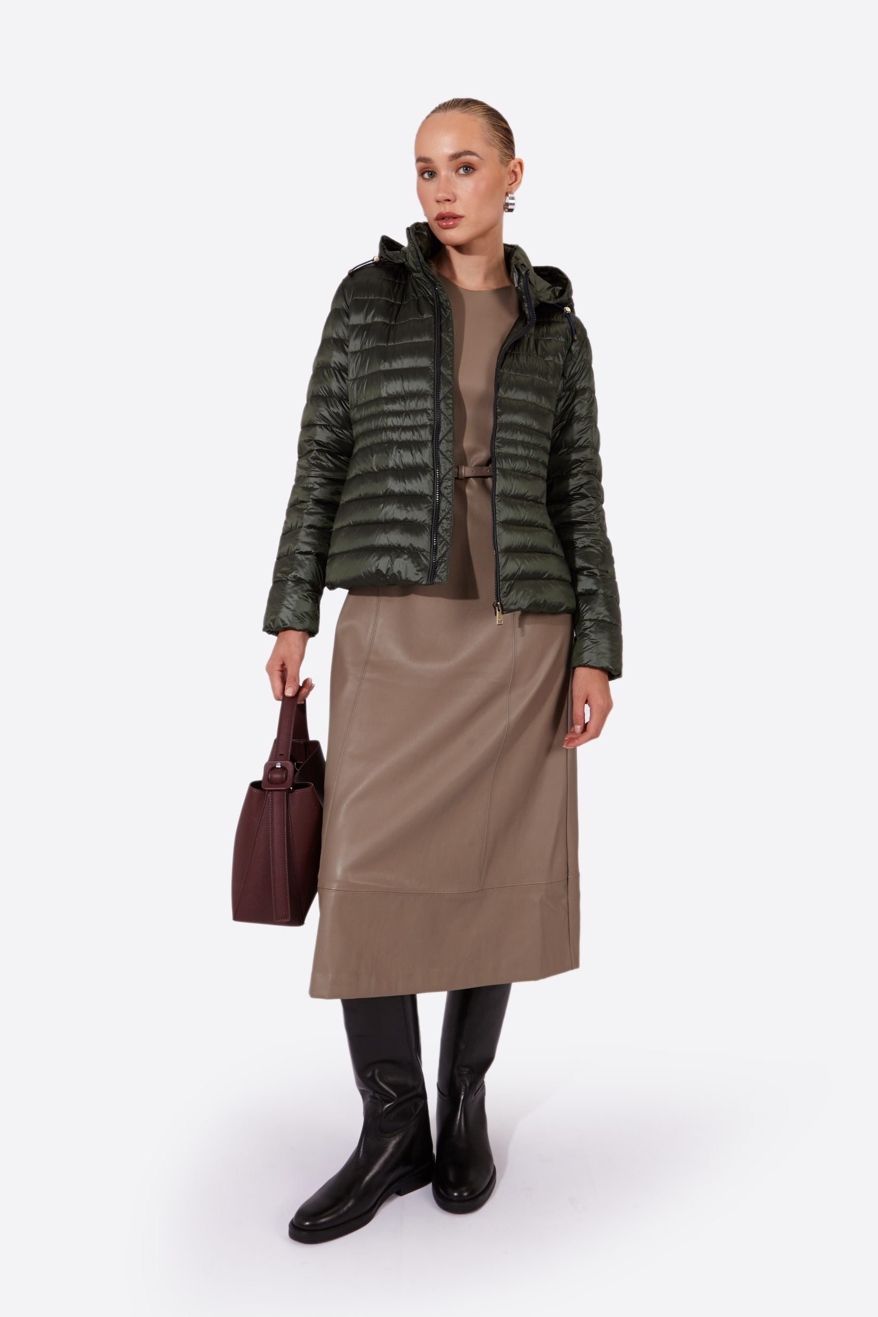 Women's short down jacket HALLEY ROYAL GREEN-Jacket-Henry Arroway-XS-ROYAL GREEN-Urbanheer