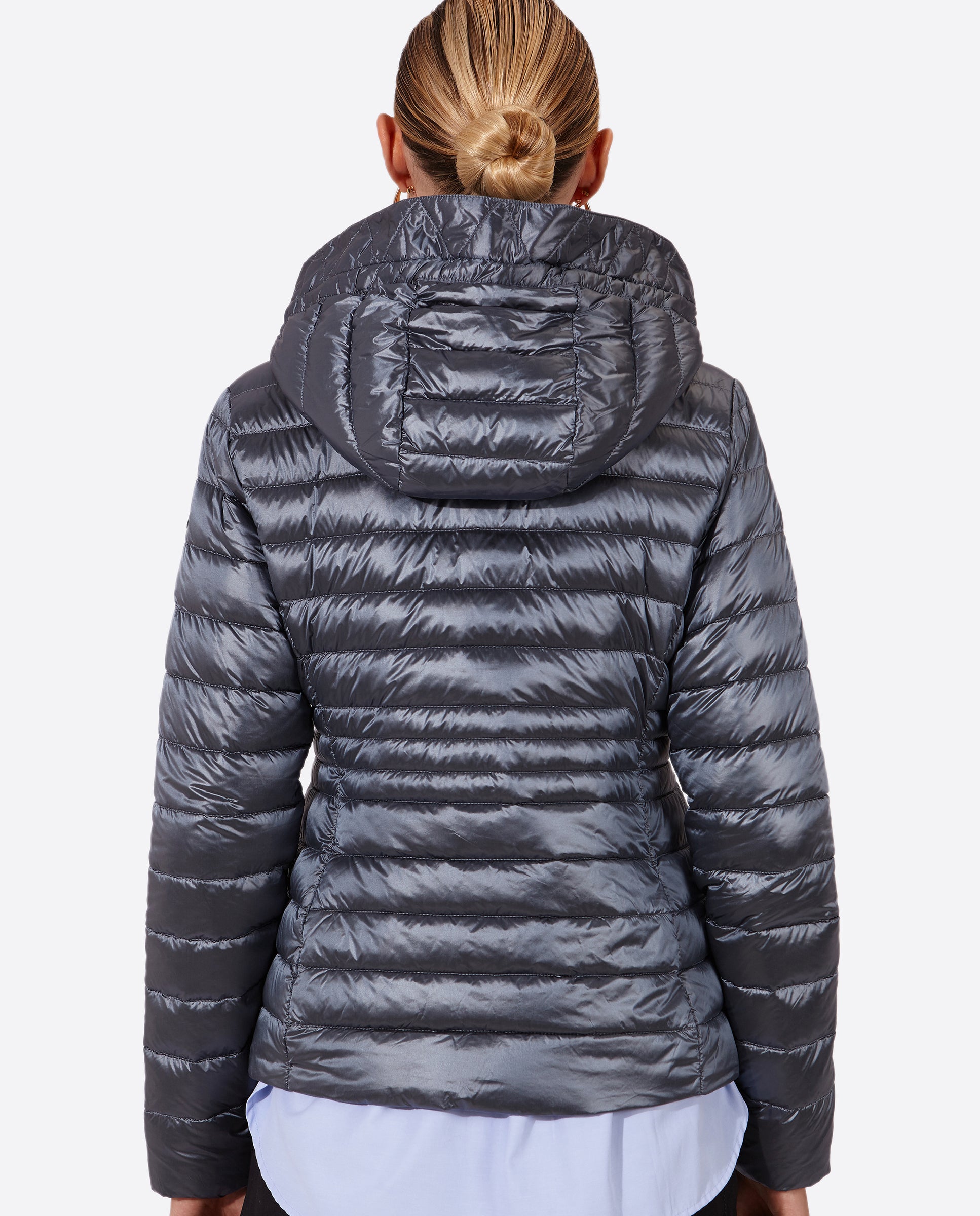 Women's short down jacket HALLEY STEEL BLUE-Jacket-Henry Arroway-XS-Steel Blue-Urbanheer