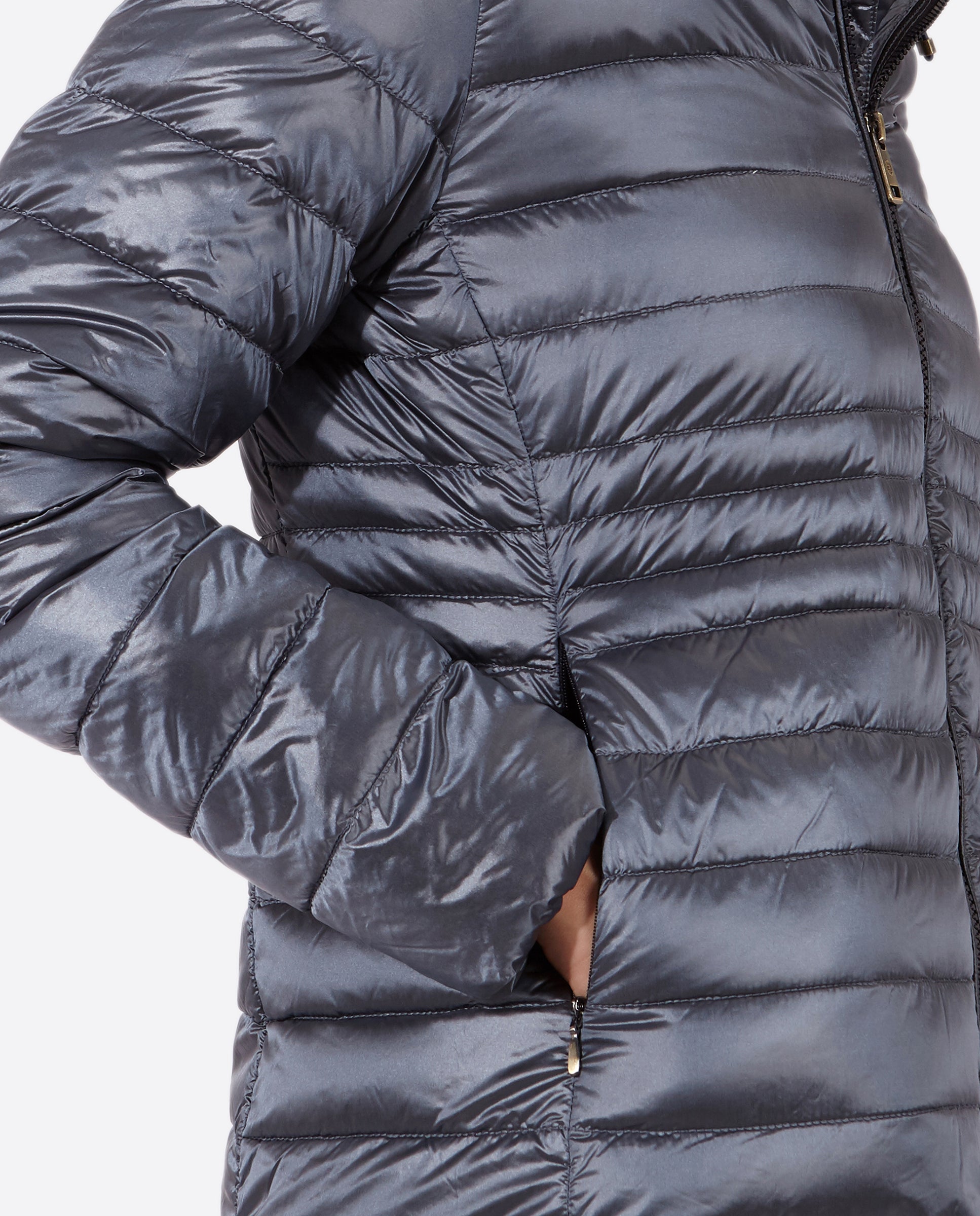 Women's short down jacket HALLEY STEEL BLUE-Jacket-Henry Arroway-XS-Steel Blue-Urbanheer