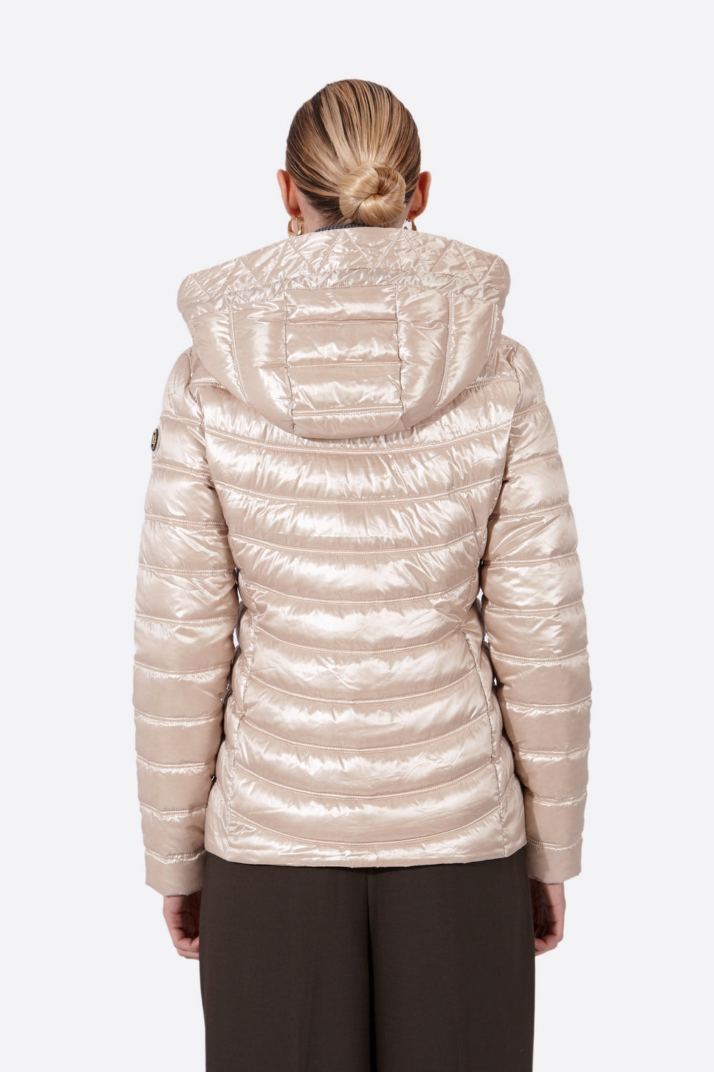 Women's short down jacket ROSALIA Champagne-Jacket-Henry Arroway-XS-Champagne-Urbanheer