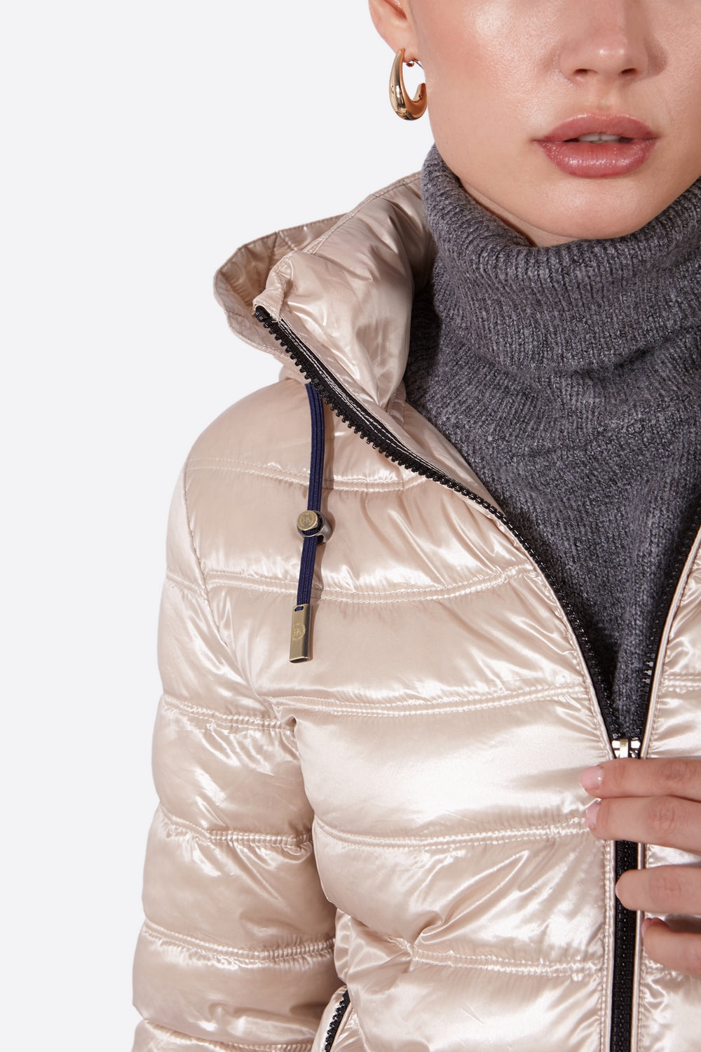 Women's short down jacket ROSALIA Champagne-Jacket-Henry Arroway-XS-Champagne-Urbanheer