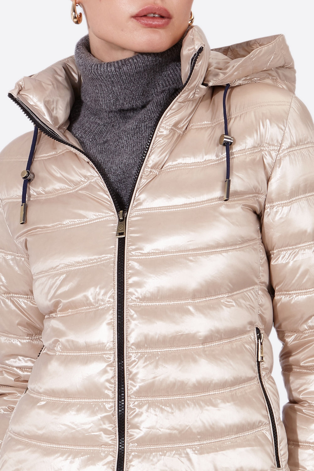 Women's short down jacket ROSALIA Champagne-Jacket-Henry Arroway-XS-Champagne-Urbanheer