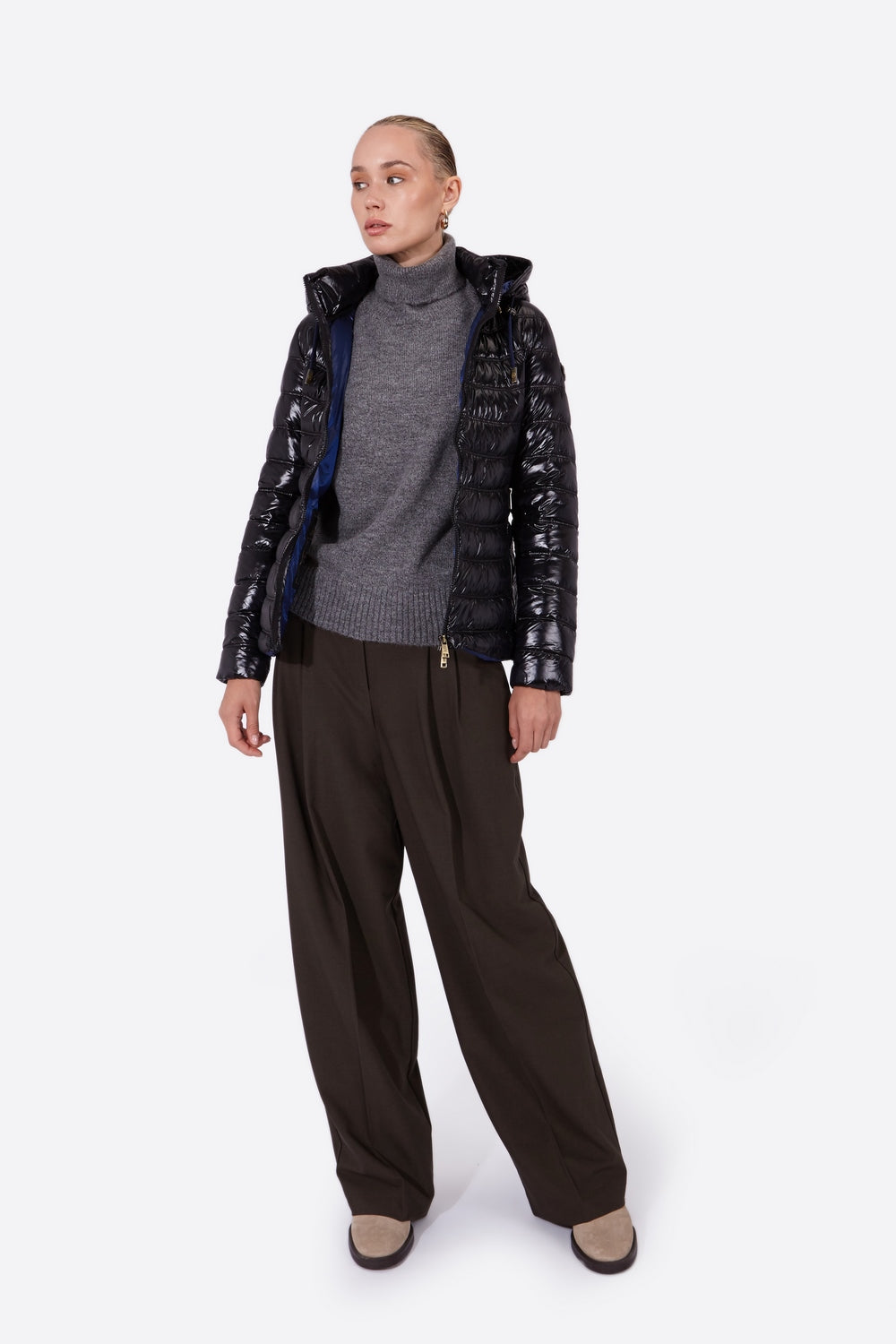 Women's short down jacket ROSALIA-Jacket-Henry Arroway-XS-Black/c-Urbanheer