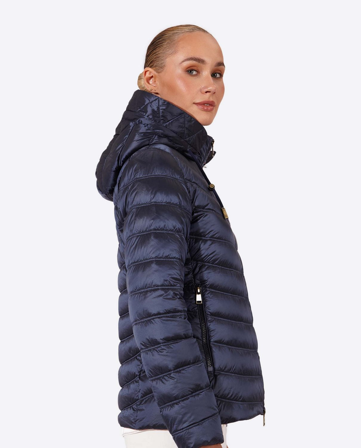 Women's short down jacket ROSALIA Navy-Jacket-Henry Arroway-XS-Navy-Urbanheer