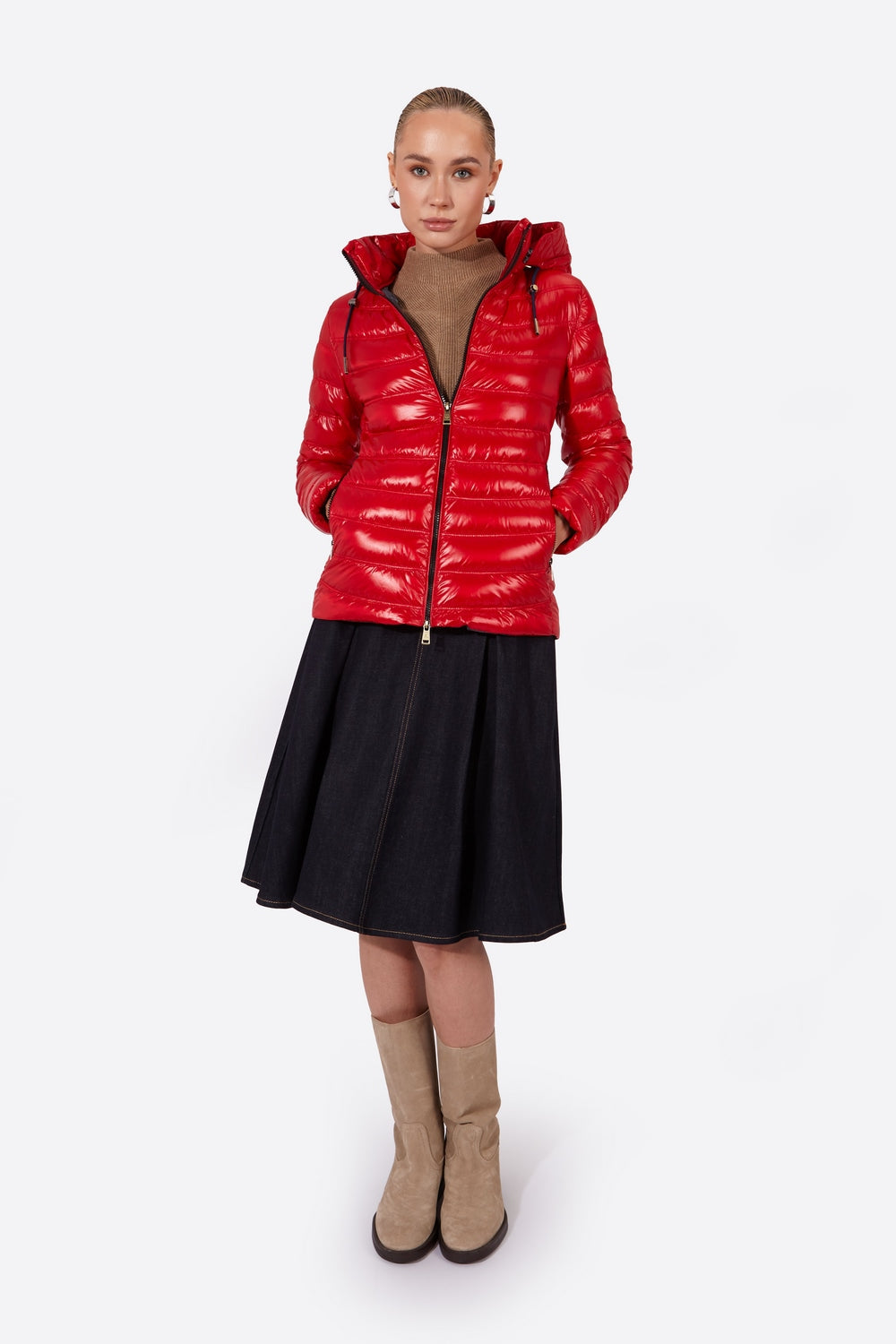 Women's short down jacket ROSALIA Red/c-Jacket-Henry Arroway-XS-Red/c-Urbanheer