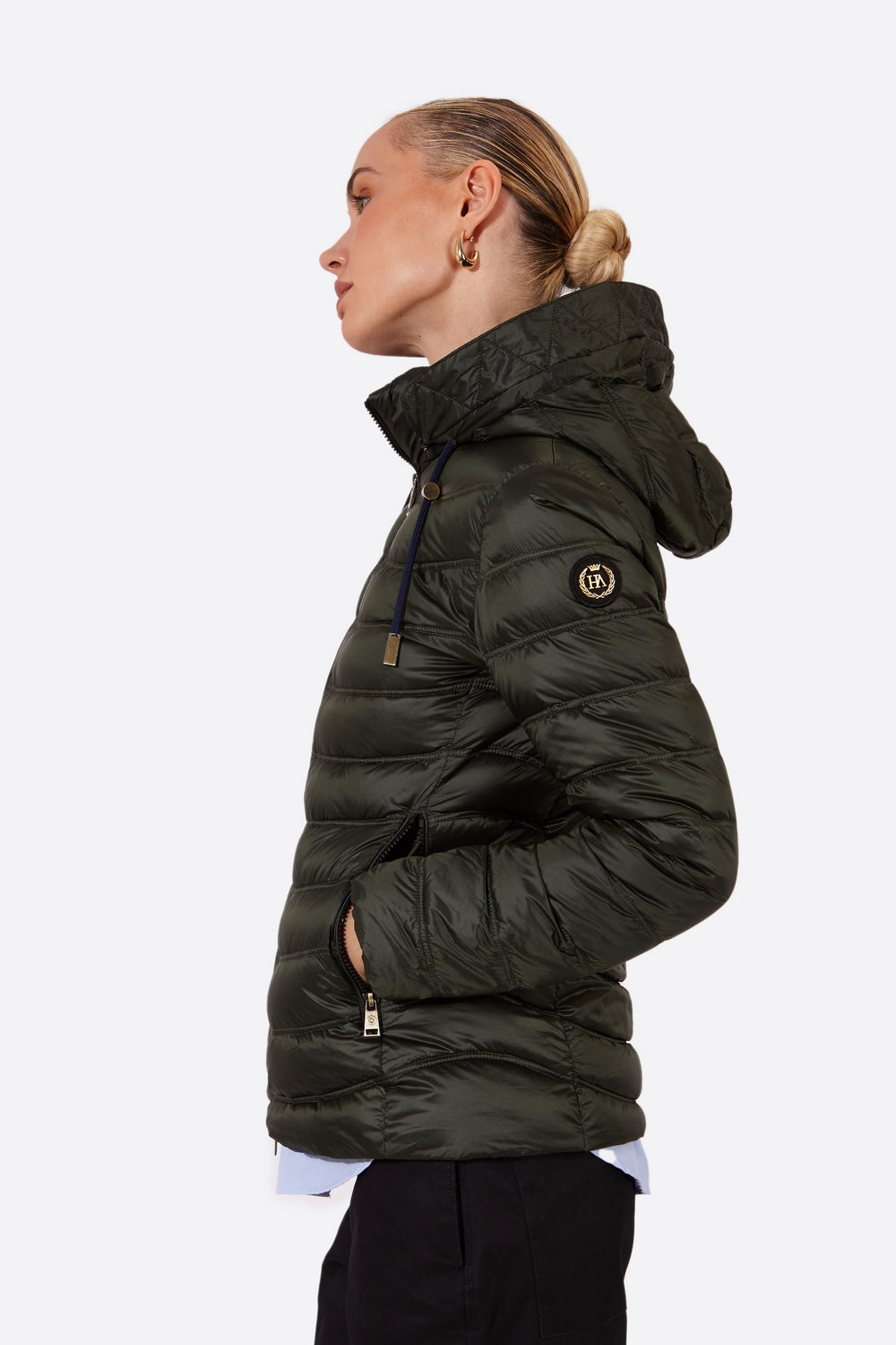 Women's short down jacket ROSALIA Royal Green-Jacket-Henry Arroway-XS-Royal Green-Urbanheer