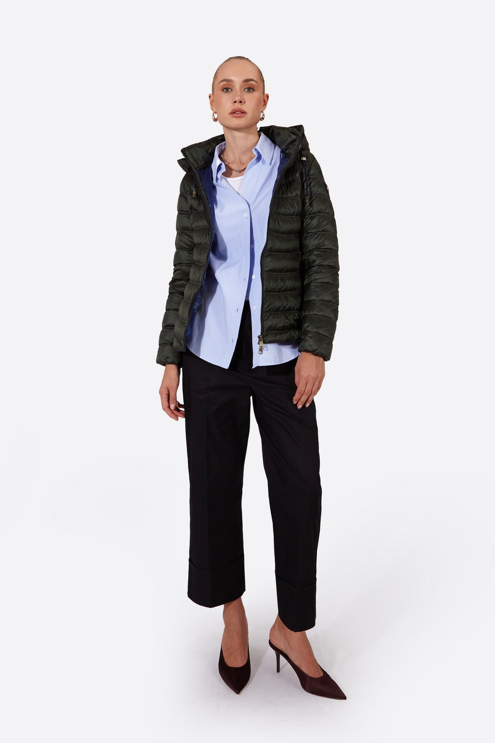 Women's short down jacket ROSALIA Royal Green-Jacket-Henry Arroway-XS-Royal Green-Urbanheer