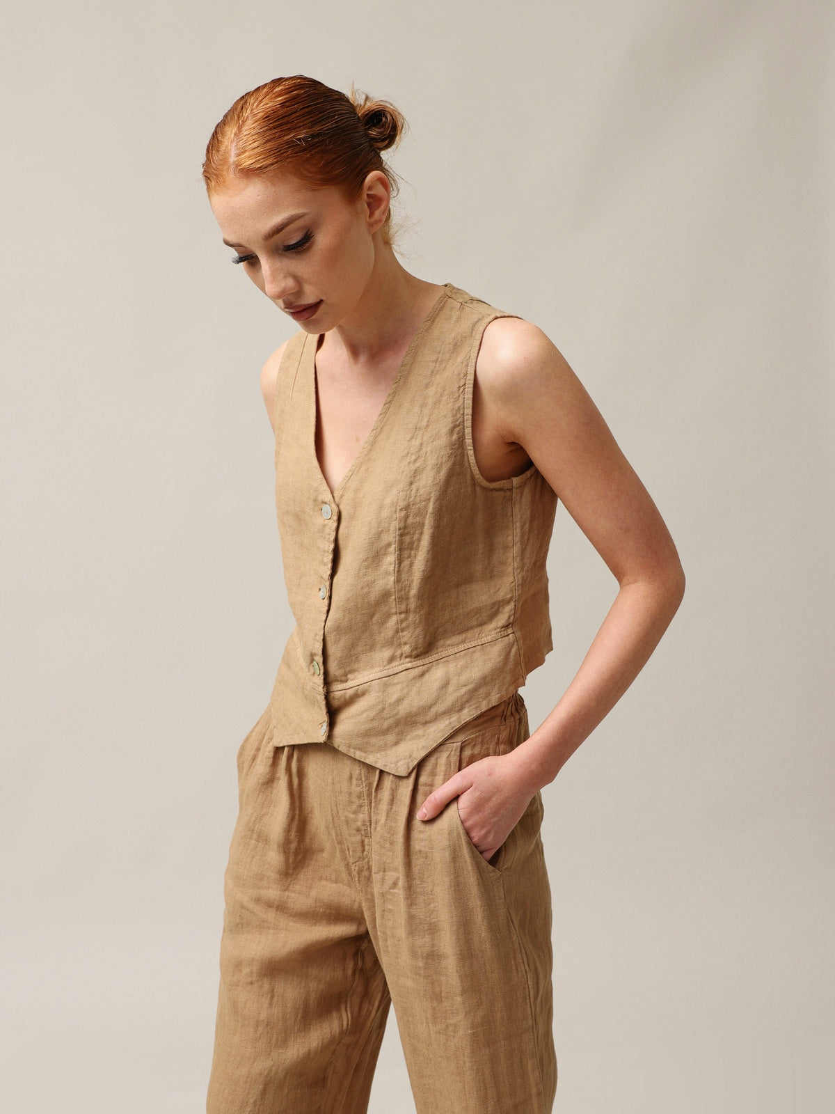 Women's vest, Capsule Collection, 100% linen-4