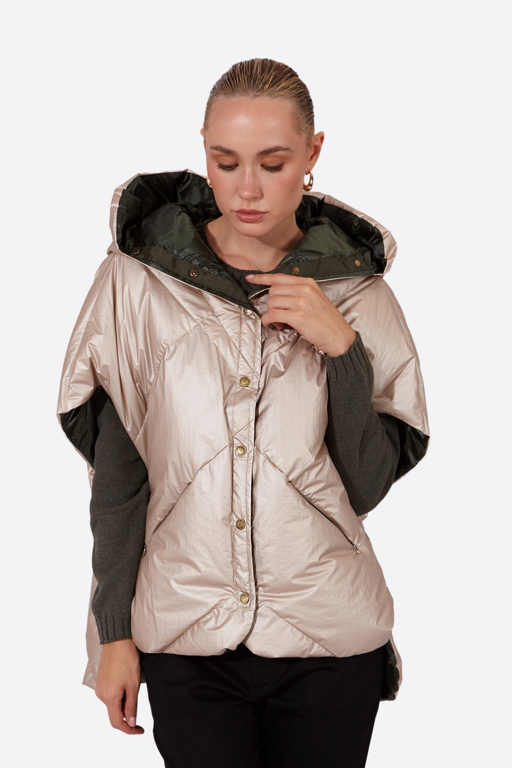 Women's water-repellent cape RYE-Jacket-Henry Arroway-S-Champagne-Urbanheer