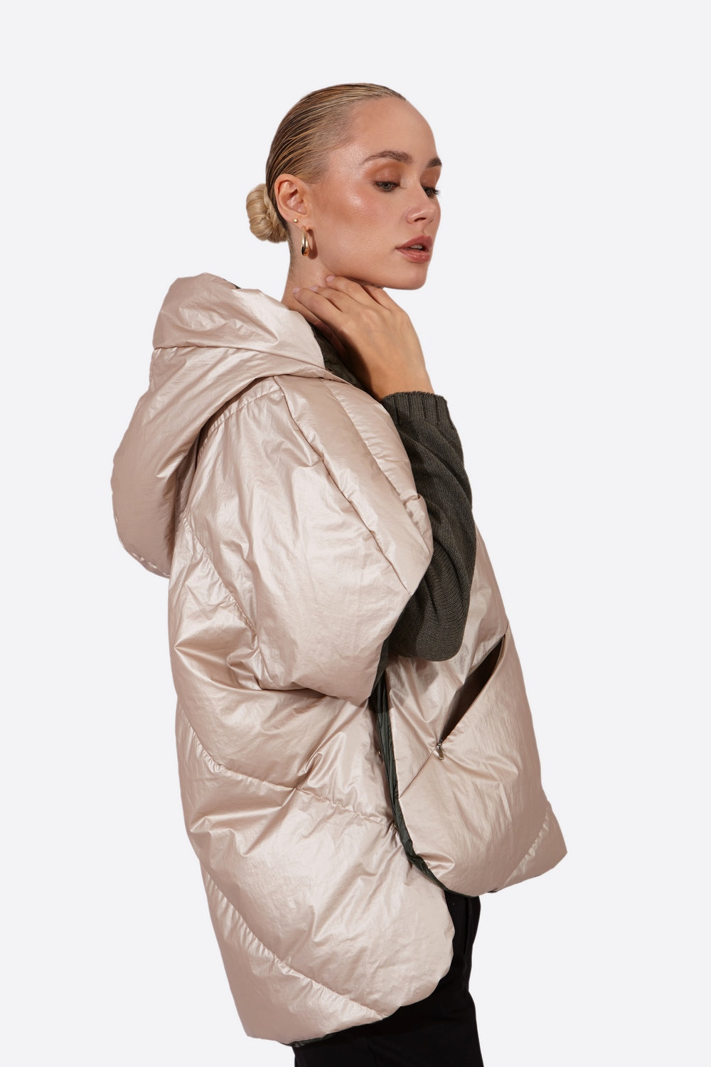 Women's water-repellent cape RYE-Jacket-Henry Arroway-S-Champagne-Urbanheer