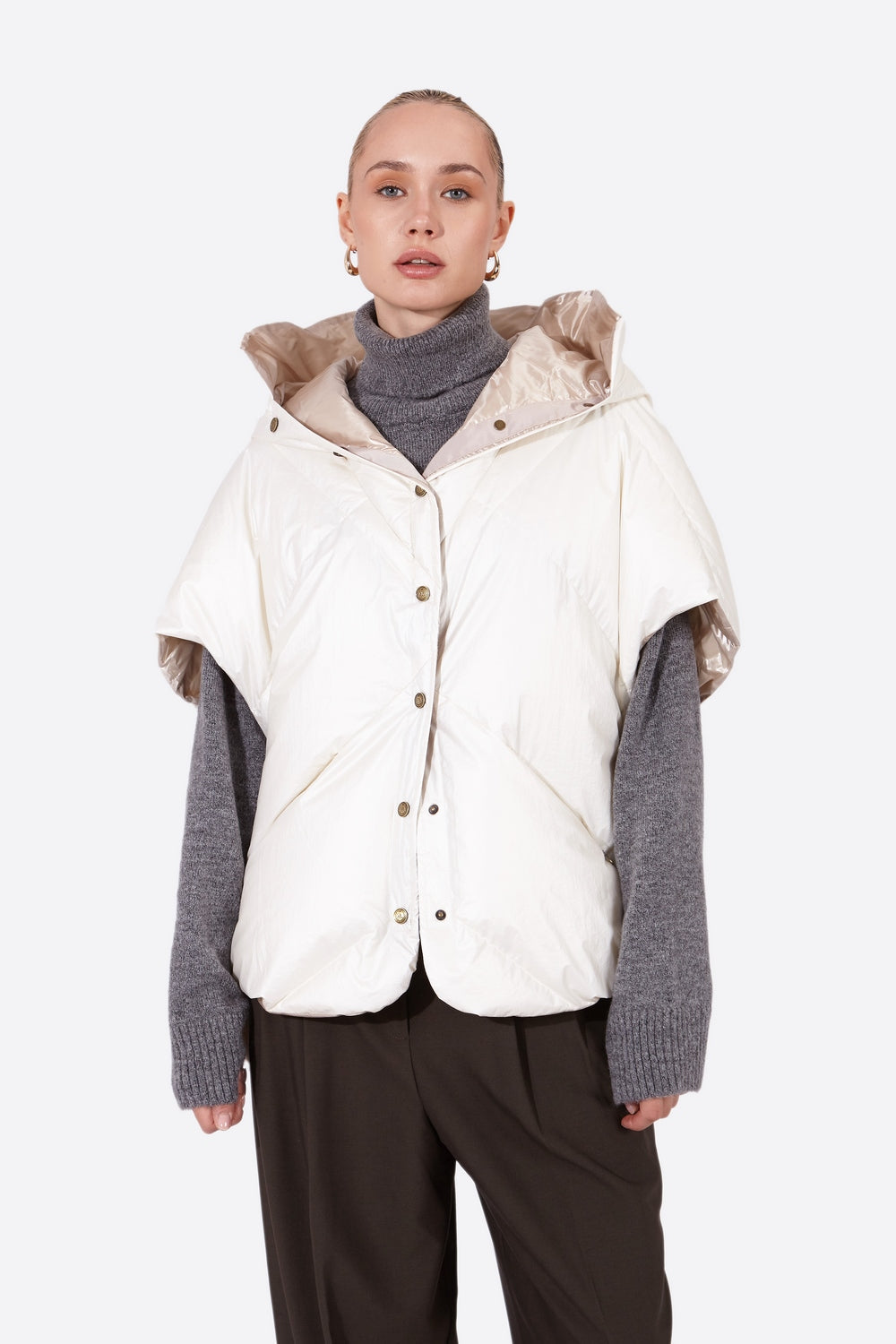Women's water-repellent cape RYE Nacre-Jacket-Henry Arroway-S-Nacre-Urbanheer