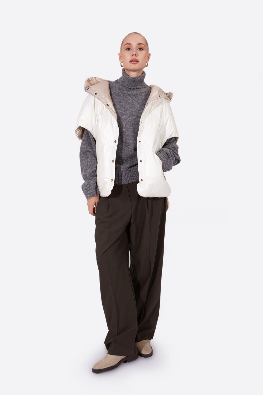 Women's water-repellent cape RYE Nacre-Jacket-Henry Arroway-S-Nacre-Urbanheer