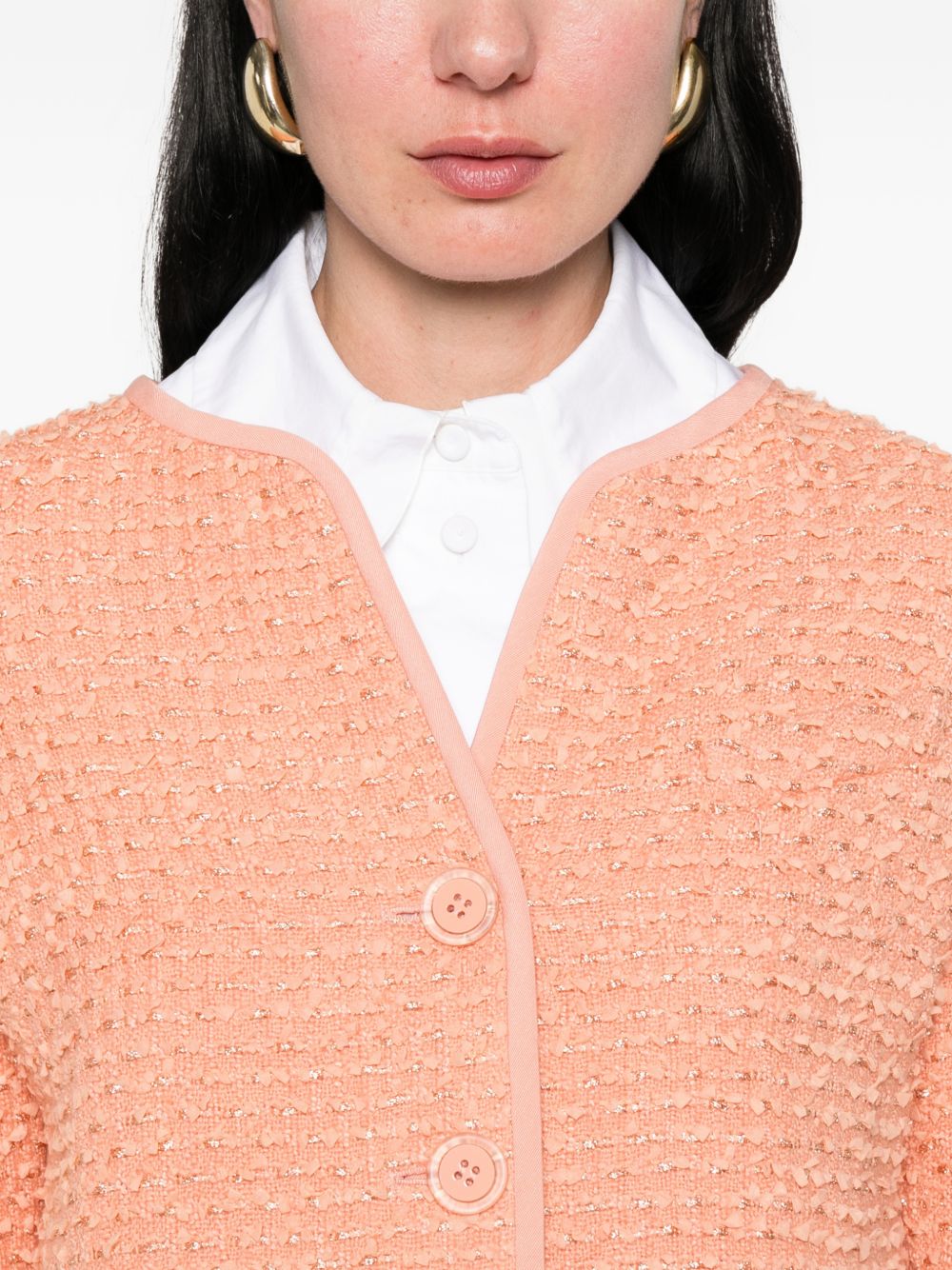 Wool Blend Button-Up Jacket for Comfort