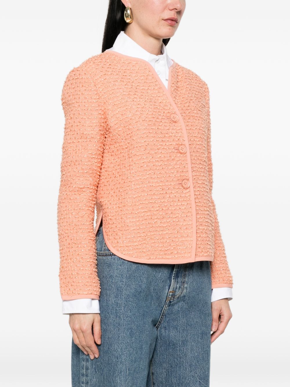 Wool Blend Button-Up Jacket for Comfort
