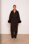 Wool-Blend Coat with Removable Faux-Fur Cuffs