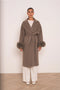 Wool-Blend Coat with Removable Faux-Fur Cuffs