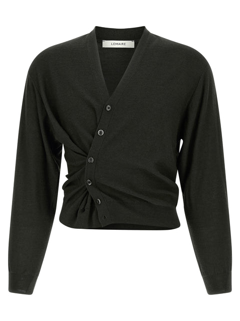 Wool Blend Twisted Knit Cardigan for Comfort