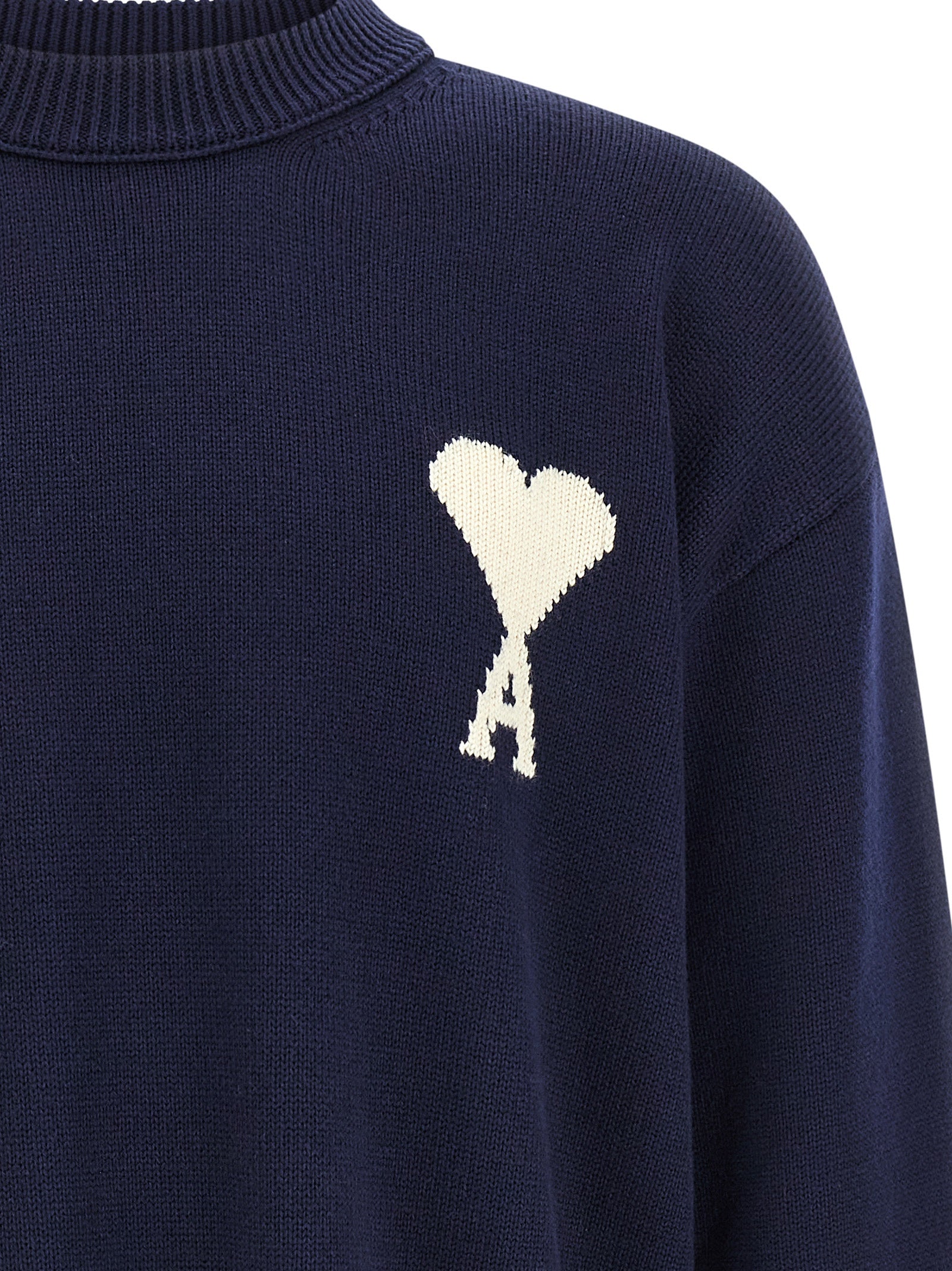 Wool Cotton Blend Crew Neck Sweater