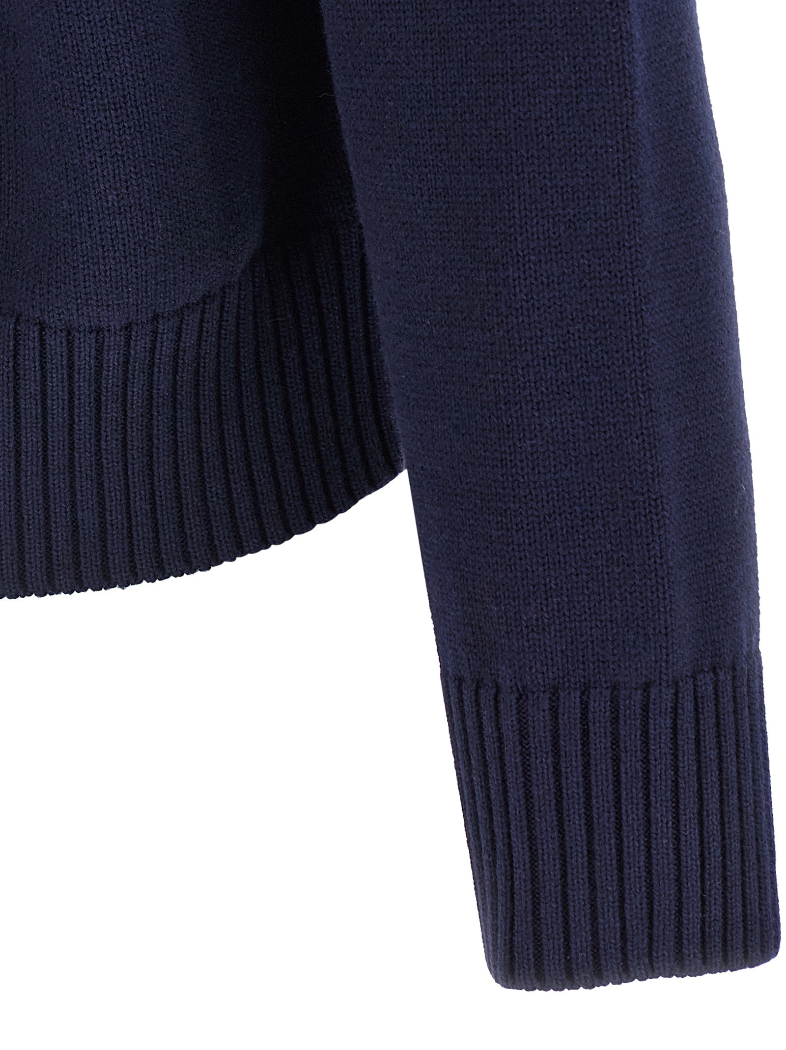 Wool Cotton Blend Crew Neck Sweater