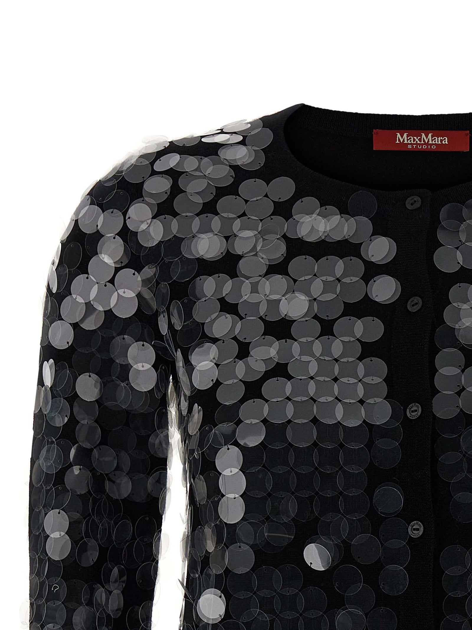 Wool Knit Sequined Cardigan for Breathable Everyday Comfort