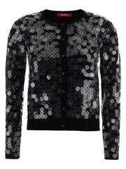 Wool Knit Sequined Cardigan for Breathable Everyday Comfort