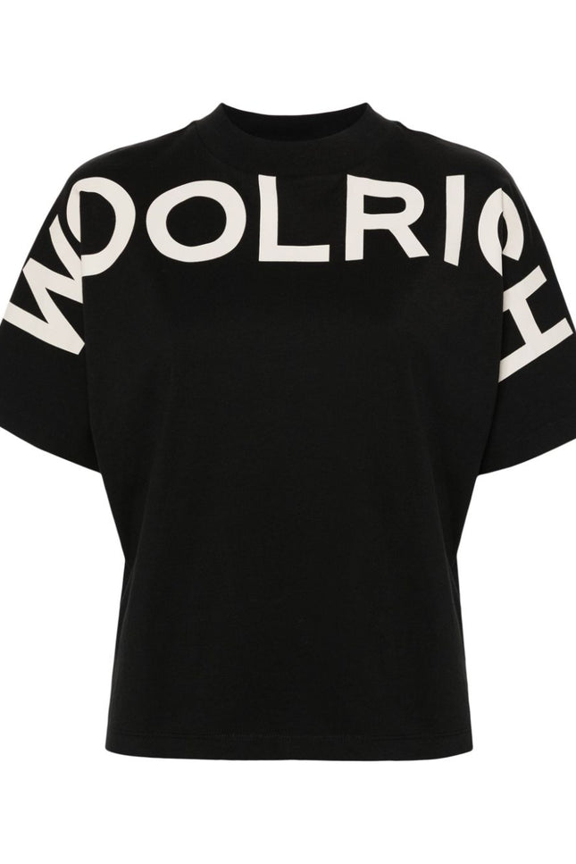 Woolrich T-shirts and Polos Black-women > clothing > topwear-Woolrich-Urbanheer