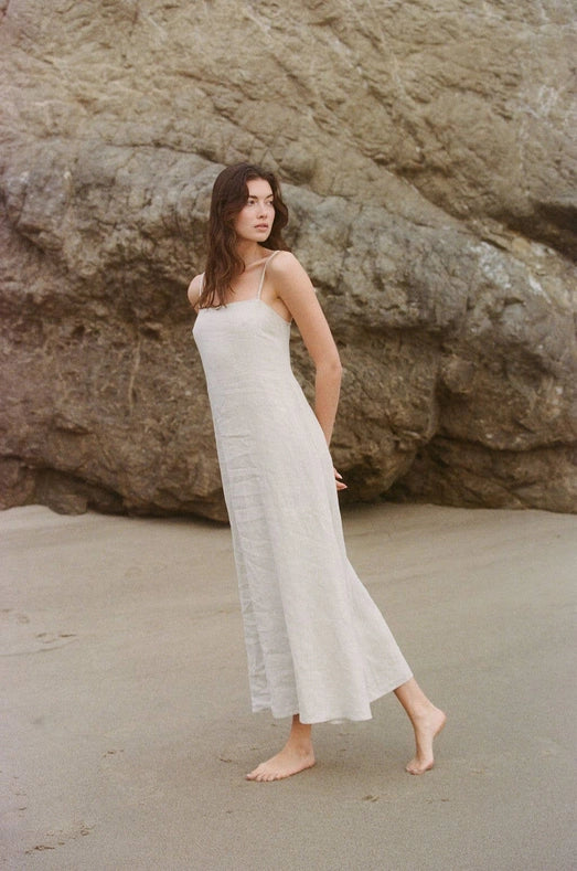 Woven 100% Linen Maxi Dress Linen-Dress-a.ren-S-Linen-Urbanheer