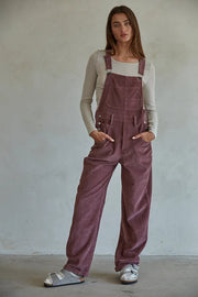 Woven Cotton Corduroy Sleeveless Overalls Jumpsuit-Jumpsuit-By Together-S-Taupe-Urbanheer