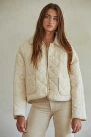 Woven Cotton Quilted Jacket-Jacket-By Together-S-Cream-Urbanheer