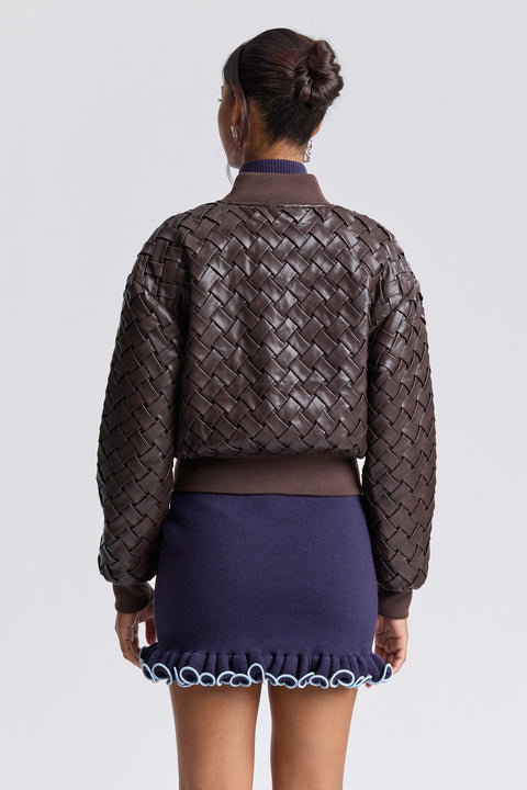 Woven Faux-Ever Leather™ Bomber Jacket