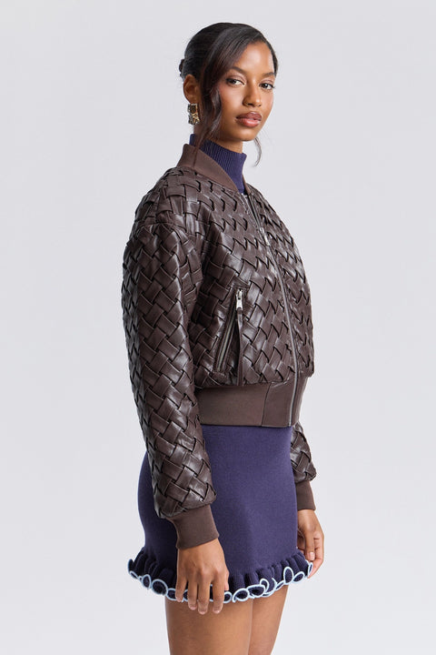Woven Faux-Ever Leather™ Bomber Jacket