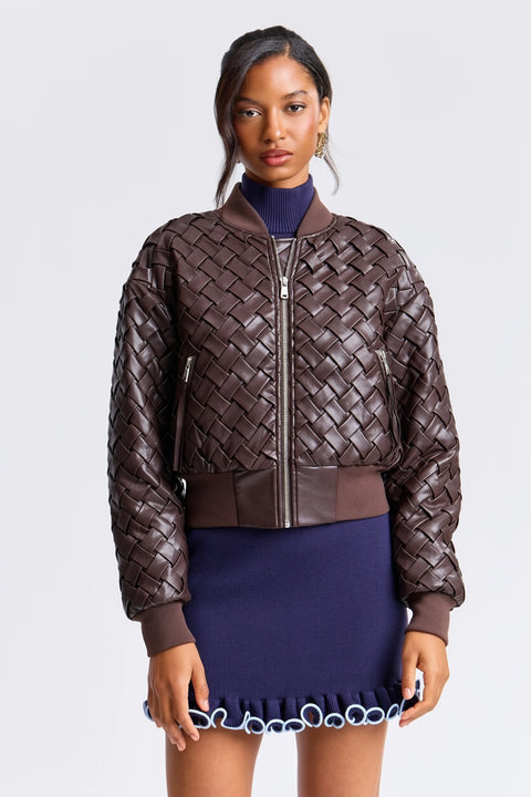 Woven Faux-Ever Leather™ Bomber Jacket