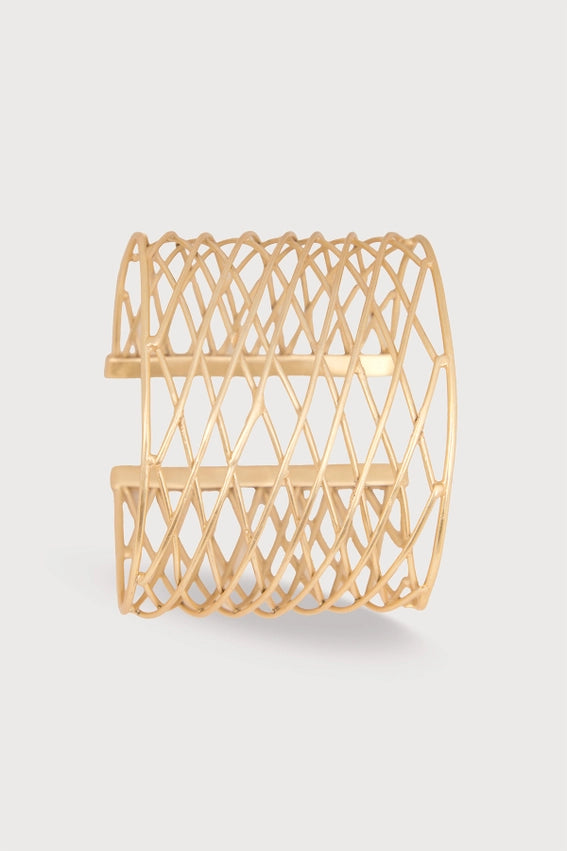 Woven Lattice Cuff Bracelet-Bracelet-SAACHI-metal-Urbanheer