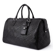 Woven Leather Duffle-Bags-Hides-22 x 11 x 12.5 in (55.9 x 27.9 x 31.8 cm)-Black-Urbanheer