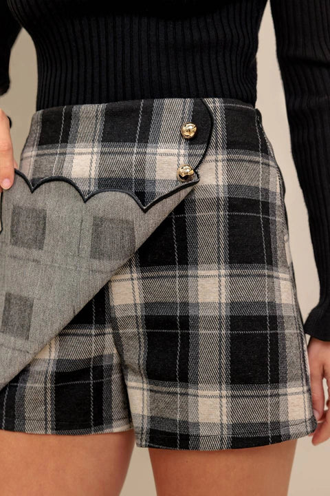 Woven Plaid Skort