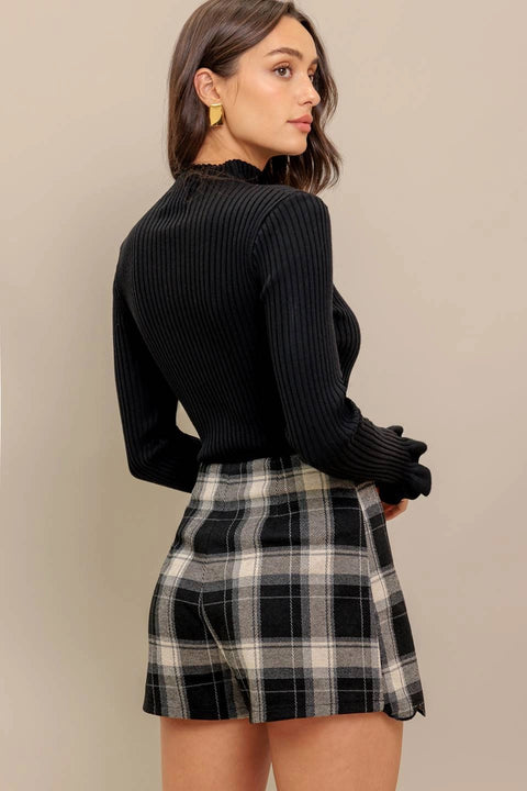 Woven Plaid Skort