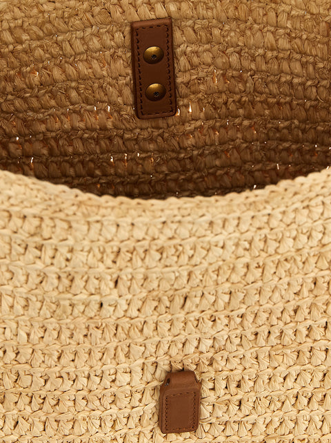 Woven Raffia Leather Summer Shoulder Bag