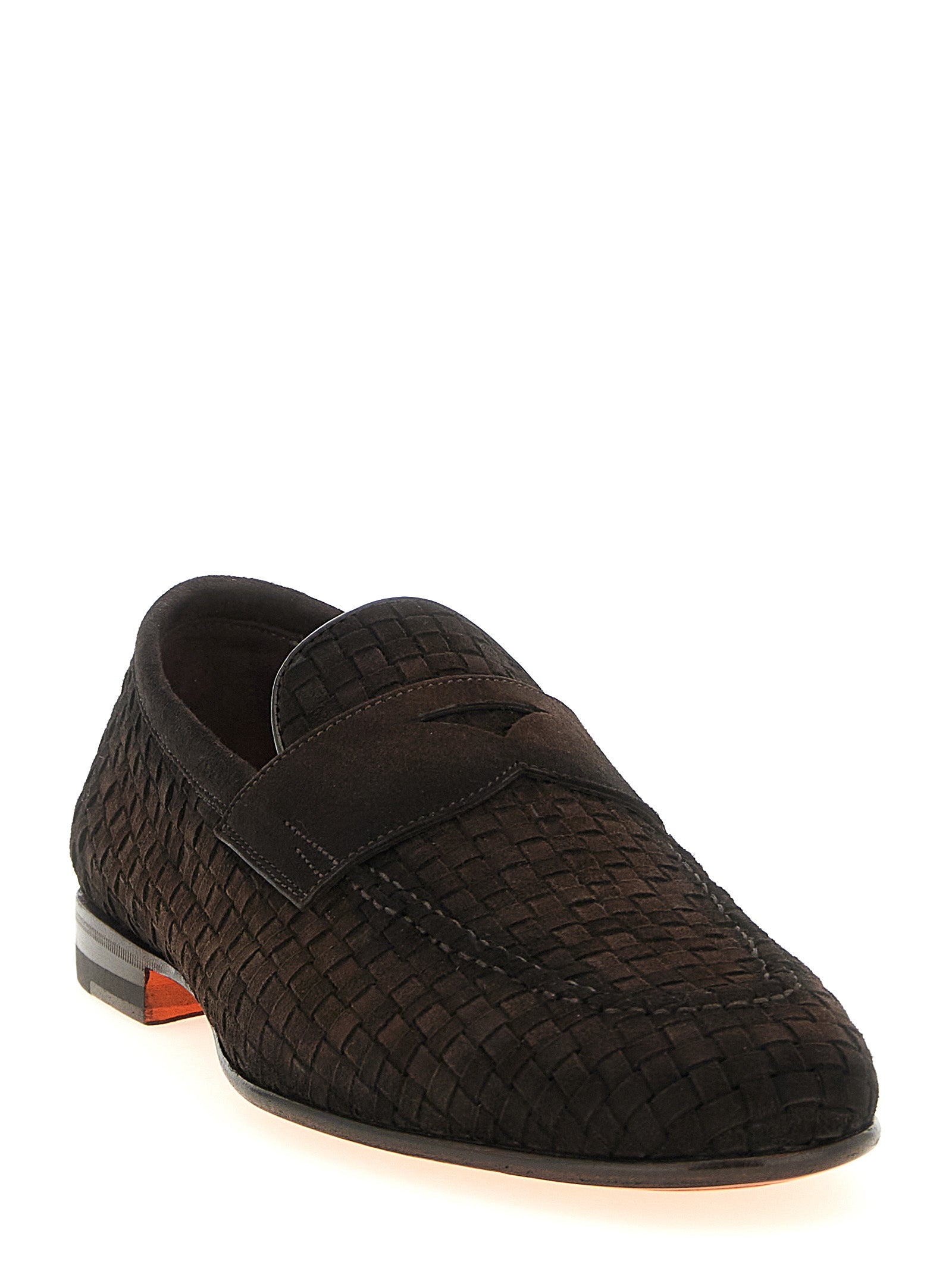 Woven Suede Carlo Penny Loafers