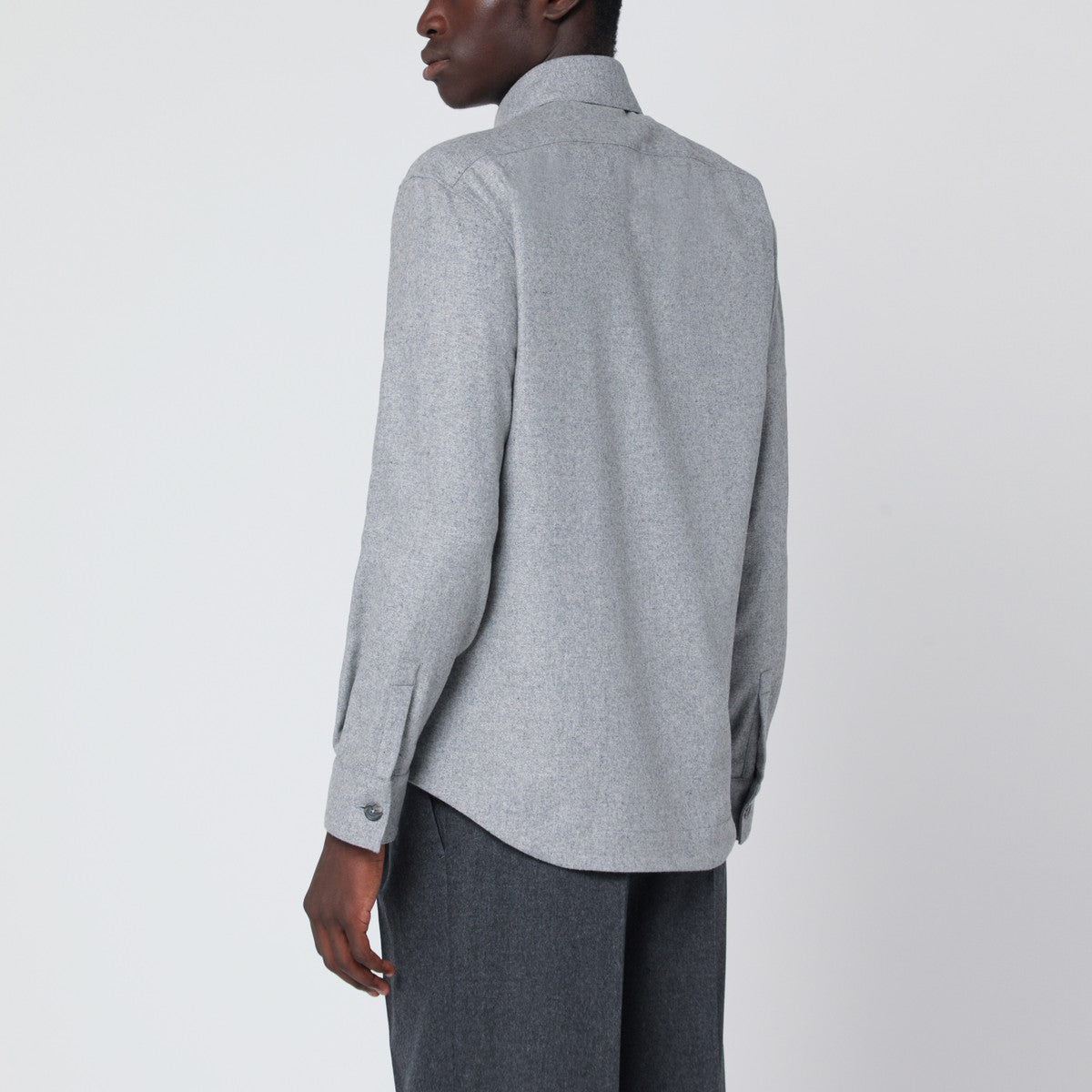 XACUS Gray overshirt jacket in wool blend