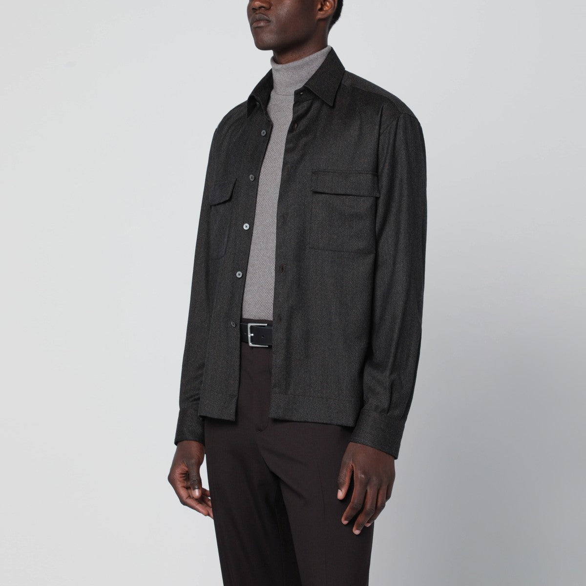 XACUS Grey wool shirt