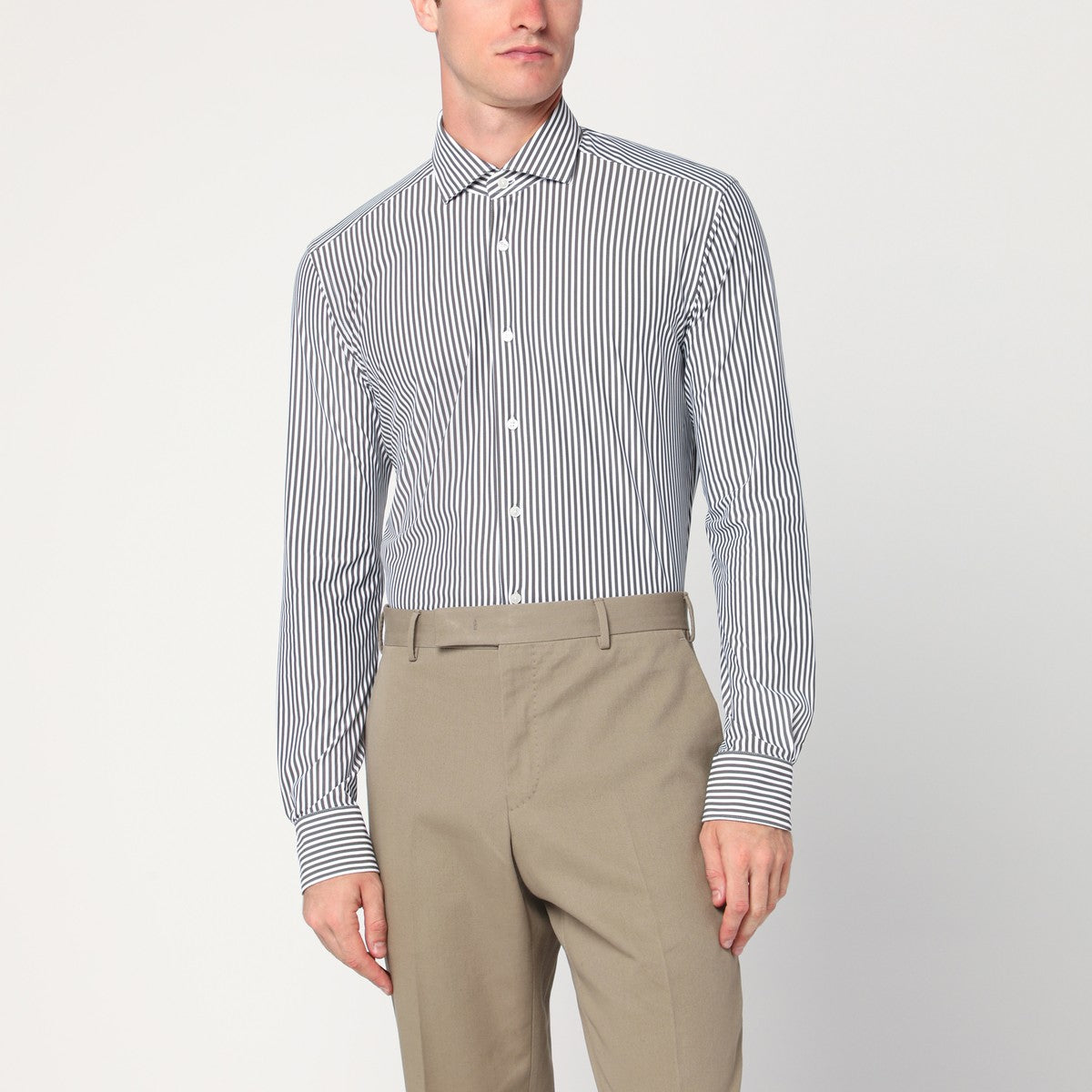 XACUS White striped Active twill shirt