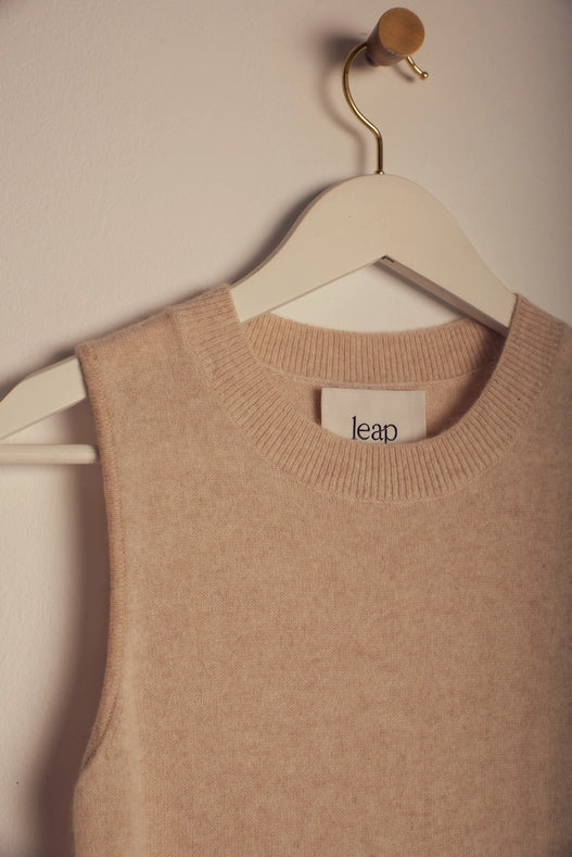 Ximena Cashmere Knitted A-Line Dress Ecru-Dress-Leap Concept-XS-Ecru-Urbanheer