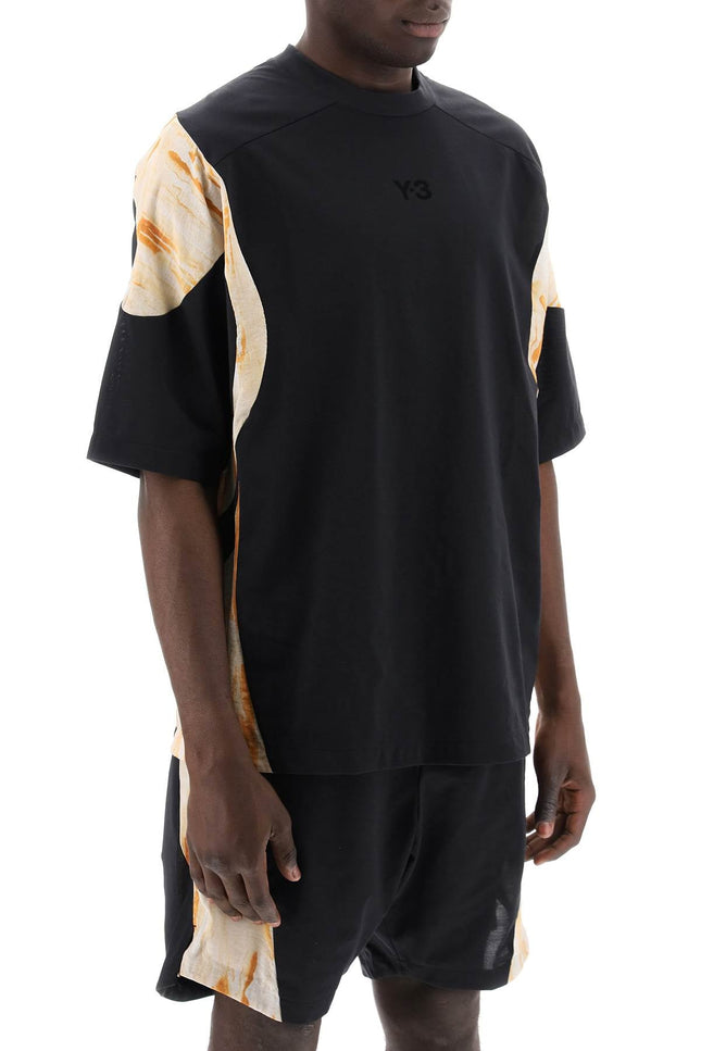 Y-3 Contrast Insert T-Shirt With-men > clothing > t-shirts and sweatshirts > t-shirts-Y-3-s-Mixed colours-Urbanheer