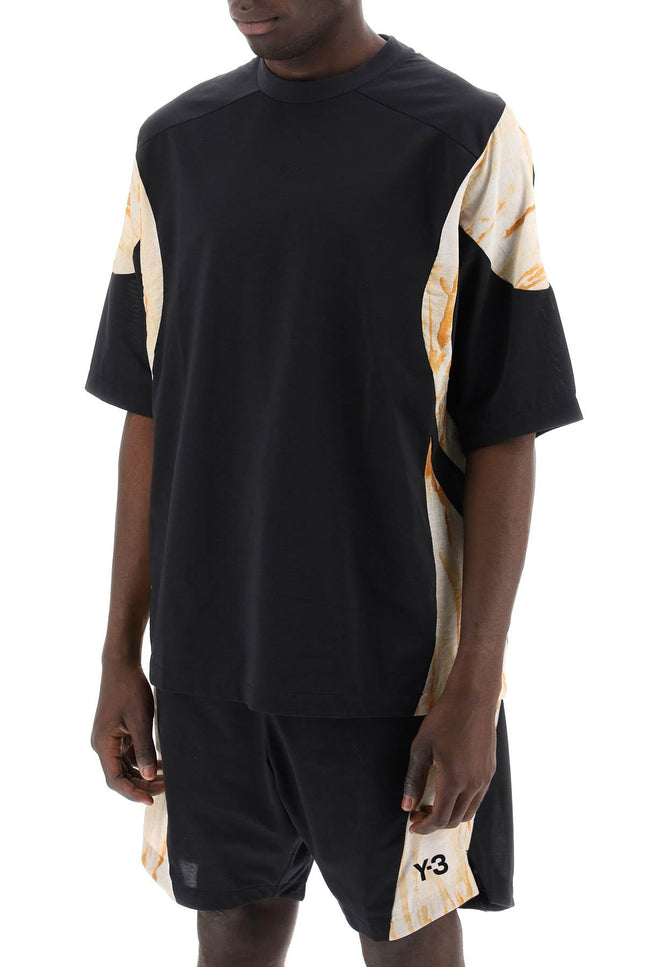 Y-3 Contrast Insert T-Shirt With-men > clothing > t-shirts and sweatshirts > t-shirts-Y-3-s-Mixed colours-Urbanheer