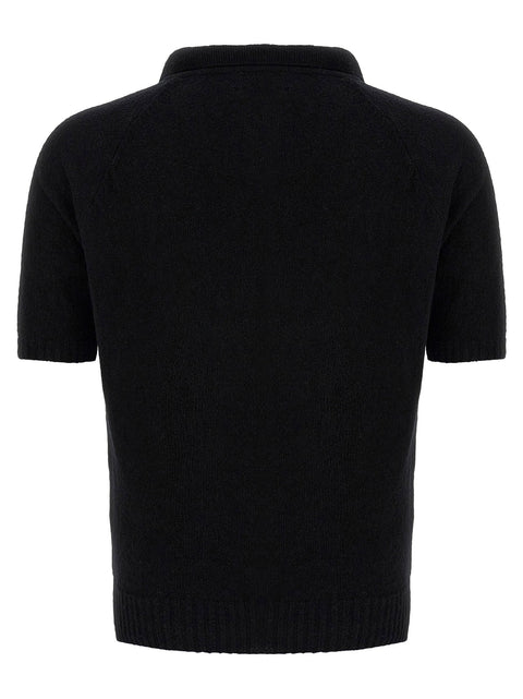 Ma'ry'ya Bouclé Cotton Polo Shirt