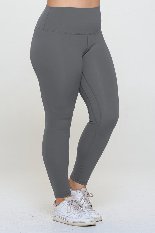 Yelete Full Size Fleece Lined High Waisted Leggings-Street 360-Gray-S-Urbanheer