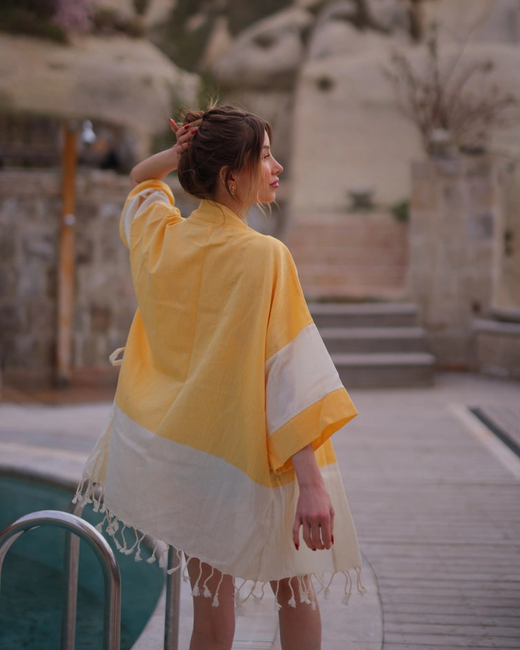 Yellow Beach Cover Up-Kimono-Moa-Yellow-Urbanheer